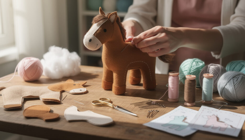 découvrez comment fabriquer un doudou cheval pour enfant avec notre guide étape par étape, des matériaux aux techniques de couture simples pour un cadeau personnalisé et tendre.