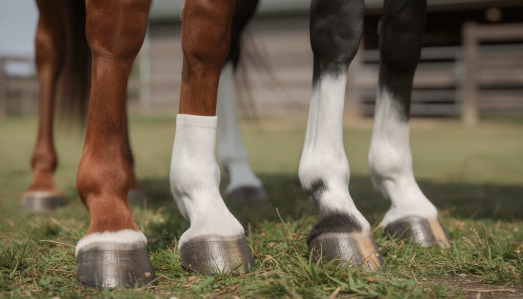 découvrez ce que signifient les balzanes, ces marques blanches caractéristiques sur les jambes du cheval, et apprenez à mieux connaître votre animal.