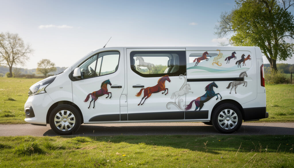 découvrez nos stickers cheval spécialement conçus pour vans, faciles à personnaliser et à poser sans abîmer la surface. idéal pour les passionnés d'équitation souhaitant allier style et respect du matériel.